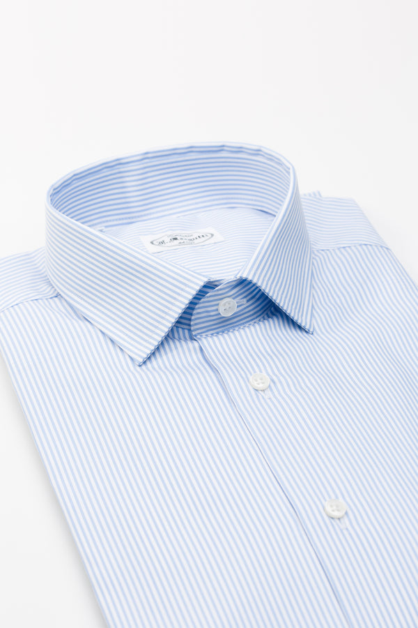 Thomas Mason Light Blue Striped Twill Shirt