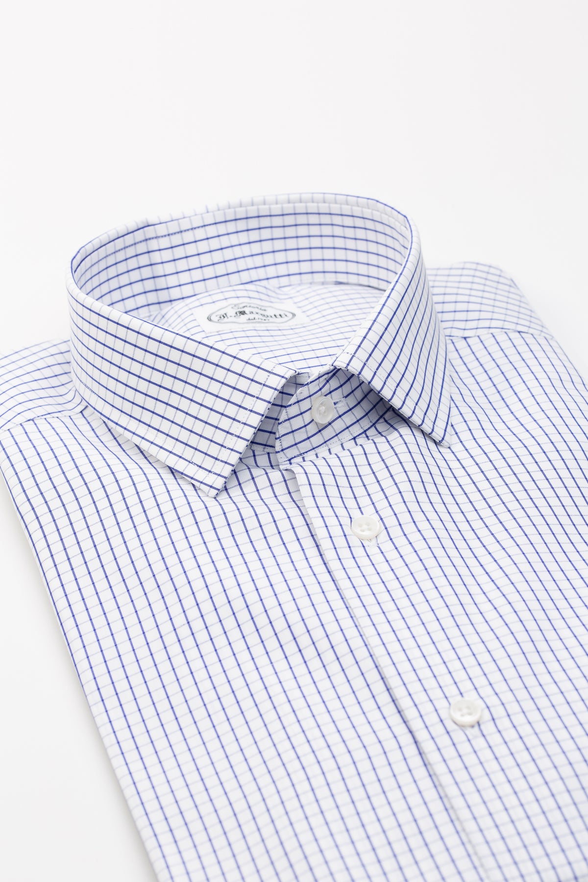 Thomas Mason 100% Cotton Check Poplin Shirt