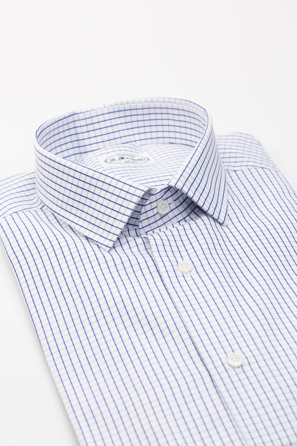 Thomas Mason 100% Cotton Check Poplin Shirt