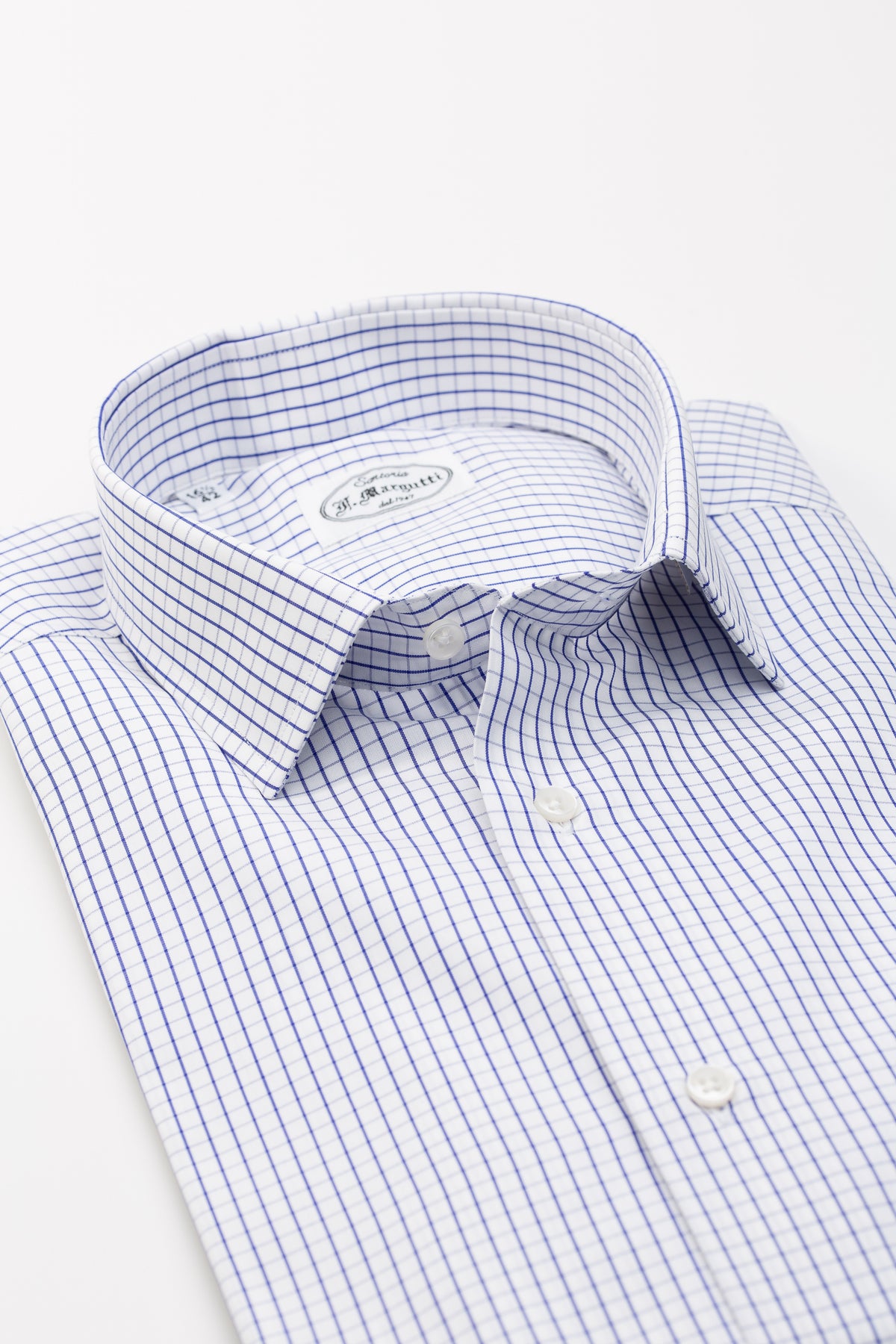 Thomas Mason 100% Cotton Check Poplin Shirt