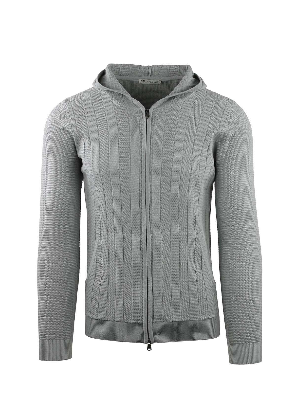 FULL ZIP HOODED JACKET WITH DOUBLE RIBBED WORKMANSHIP