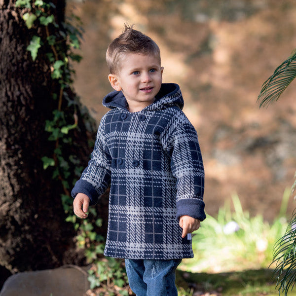 DOUBLE-BREASTED COAT WITH HOOD