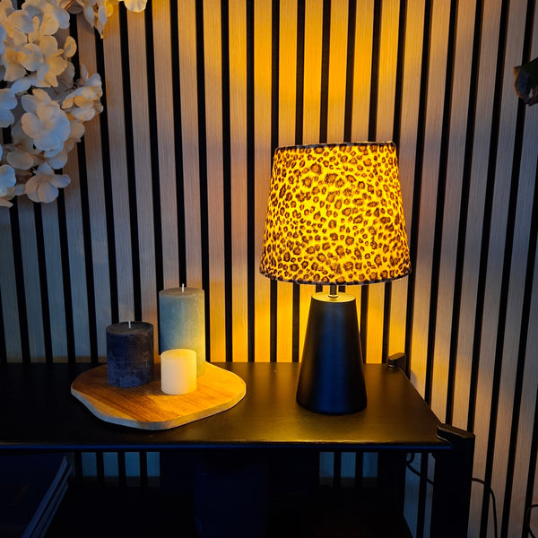 Lámpara de Mesa Leo Variada - 1 luz - Ø20 cm - Leopardo - Terciopelo