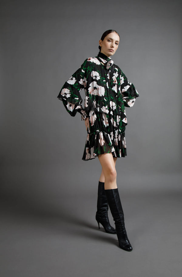 MINI DRESS / MAXI FLORAL BLOUSE