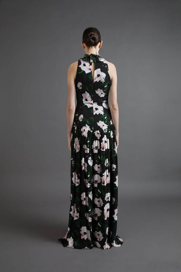 VESTIDO LARGO CON ESTAMPADO FLORAL