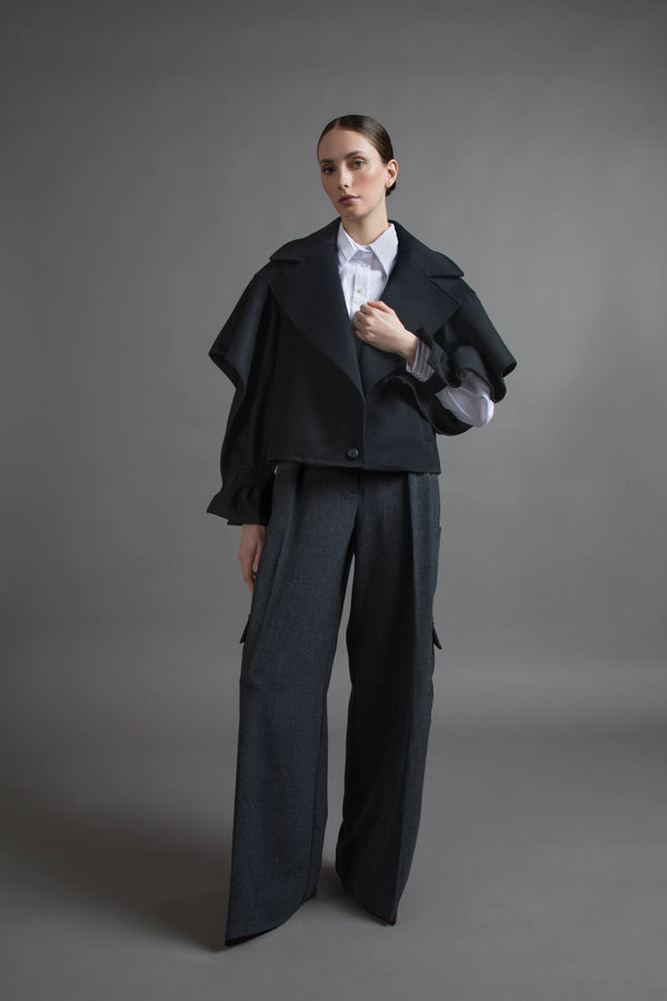 BLACK WOOL COAT