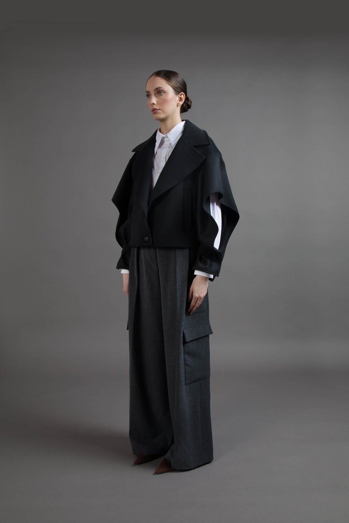BLACK WOOL COAT