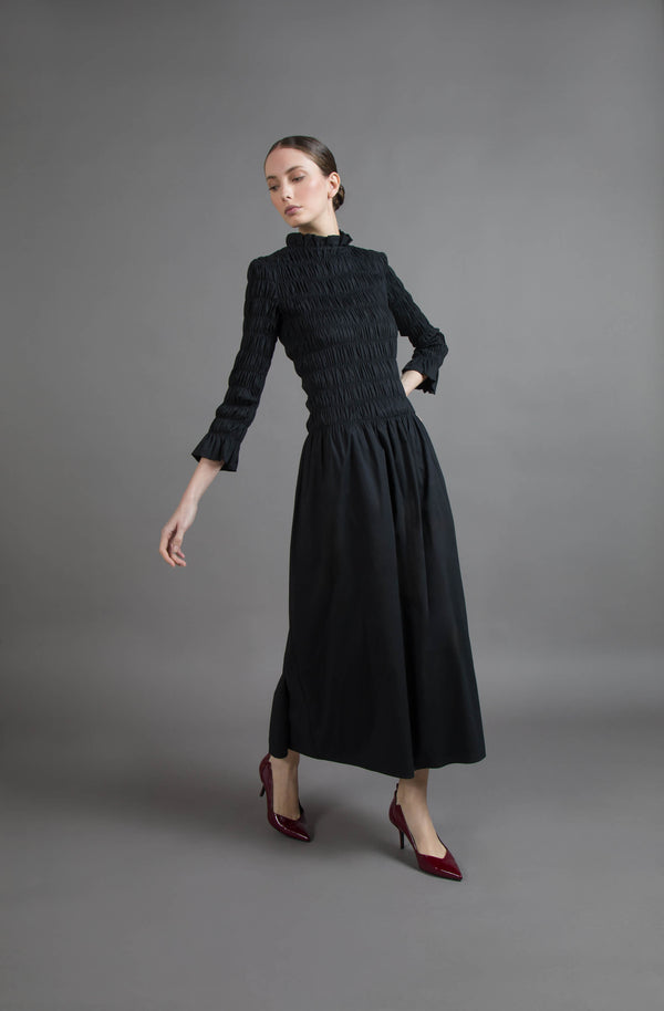 MIDI SMOCKED DRESS