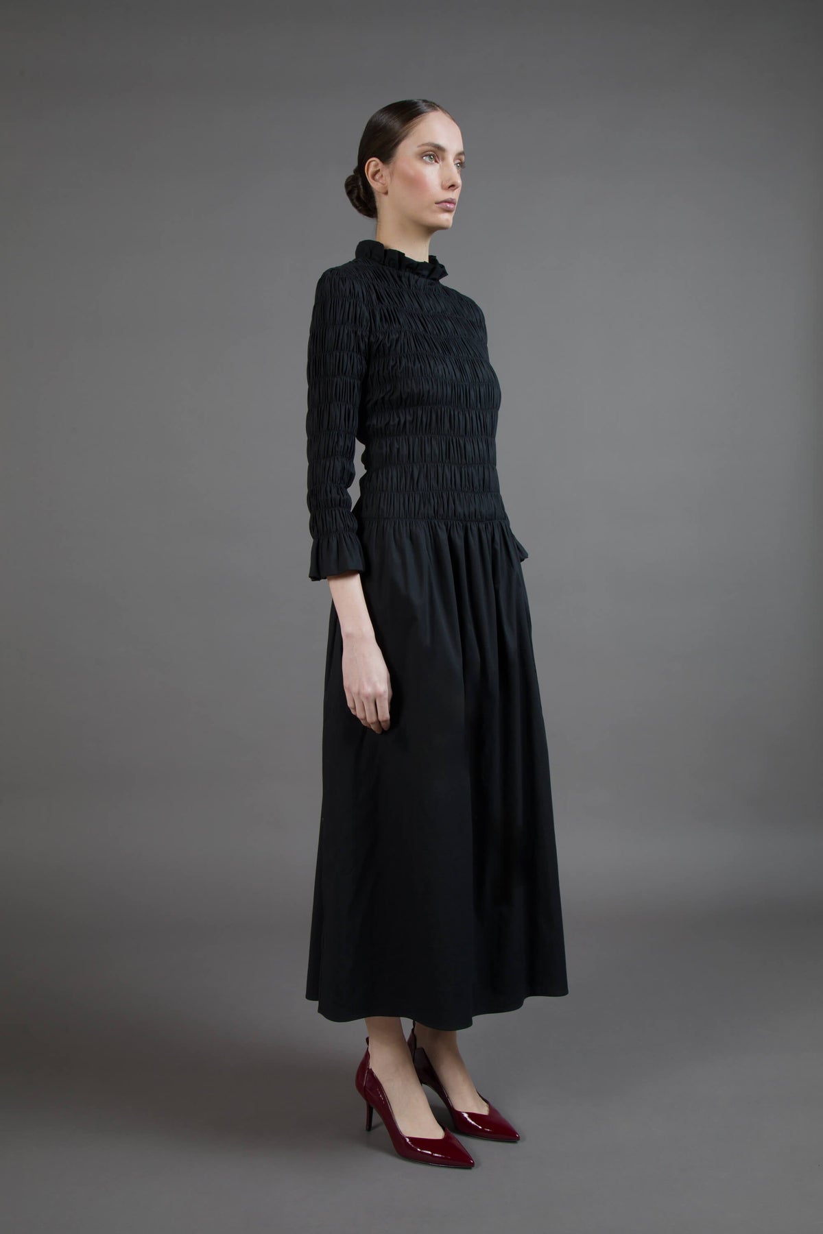 ABITO MIDI PUNTO SMOCK