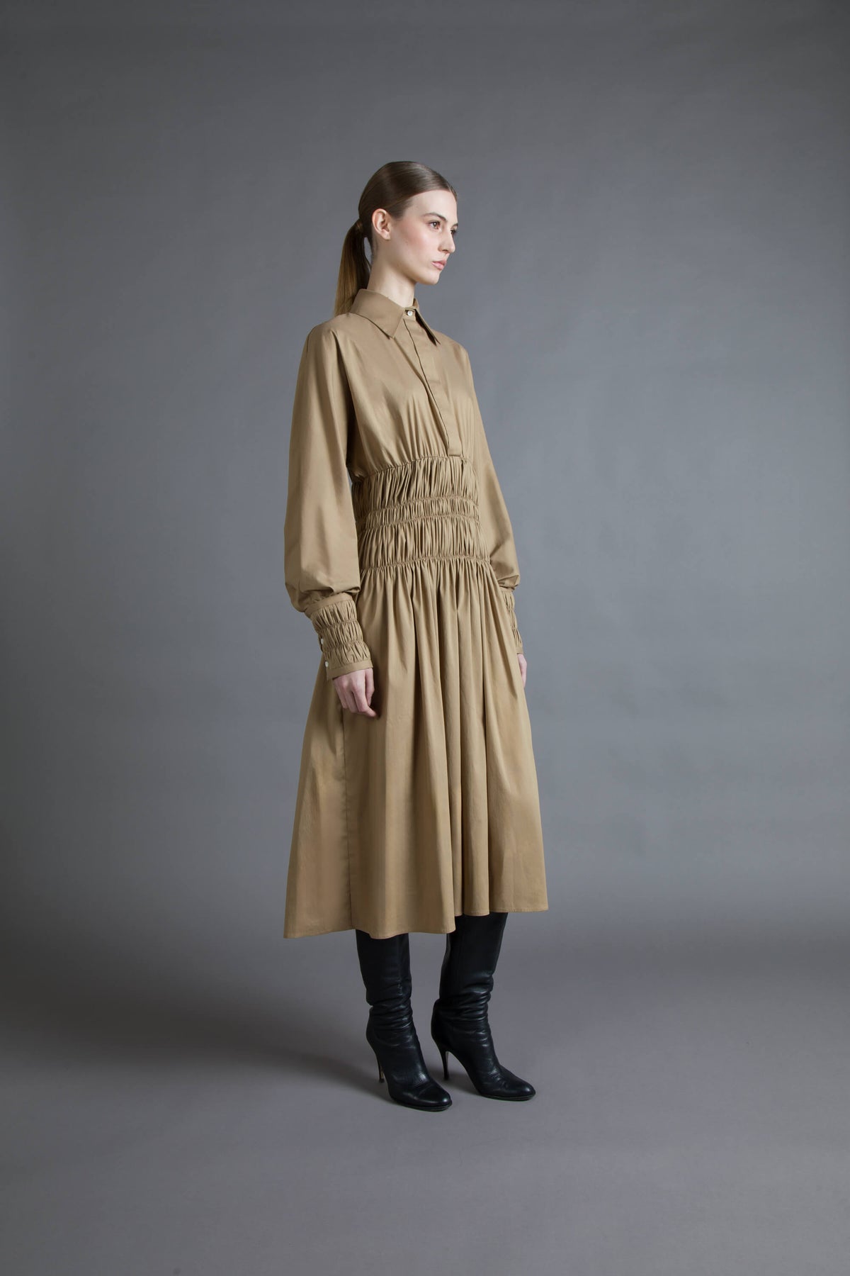 MIDI SMOCK DRESS