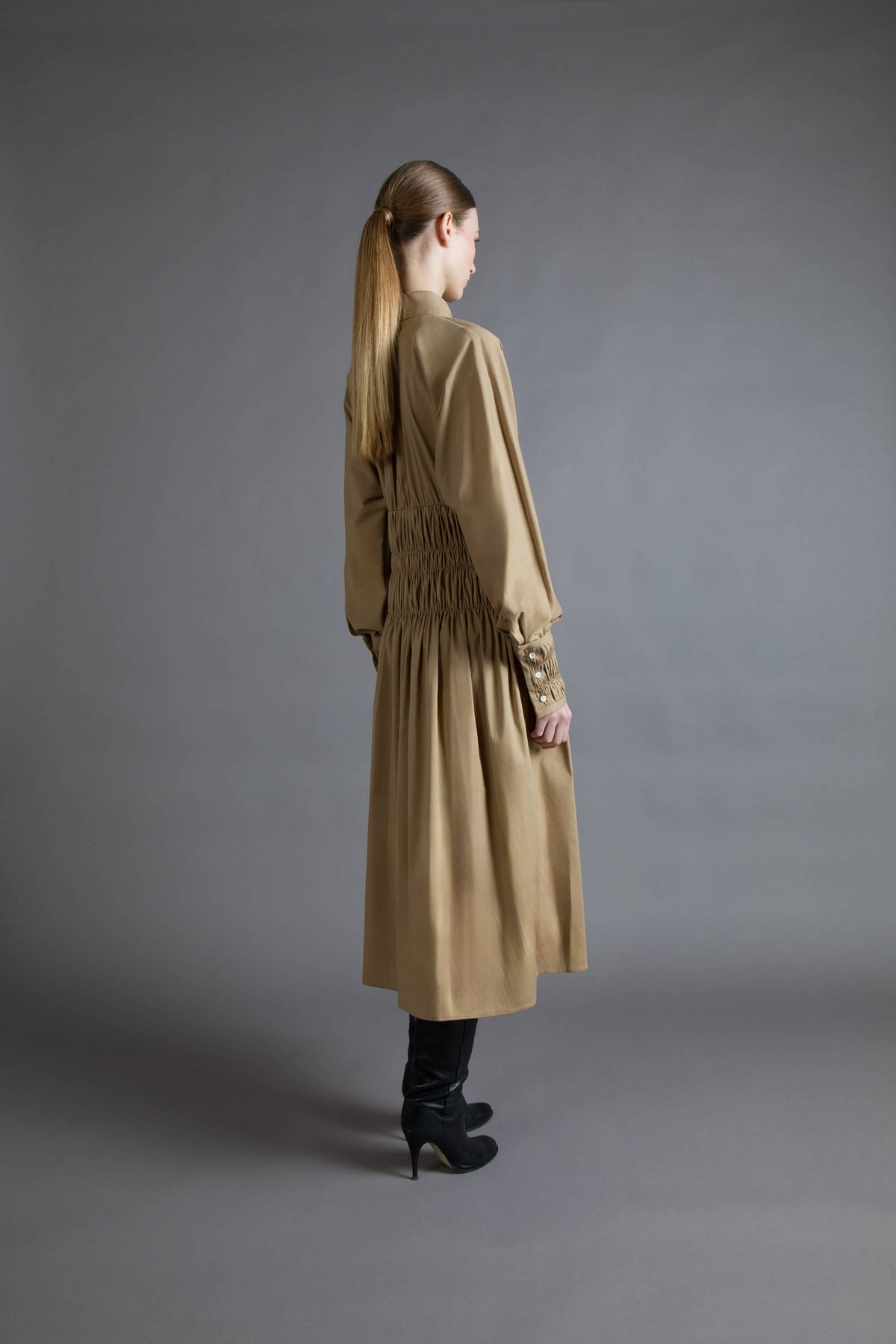 ABITO MIDI PUNTO SMOCK