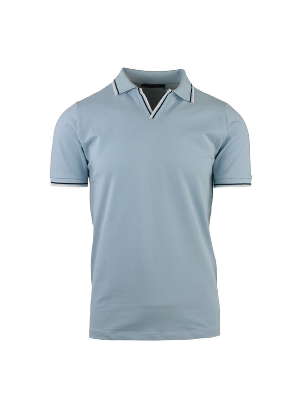 SHORT SLEEVE POLO IN PIQUET WITH CROSS STRIPING