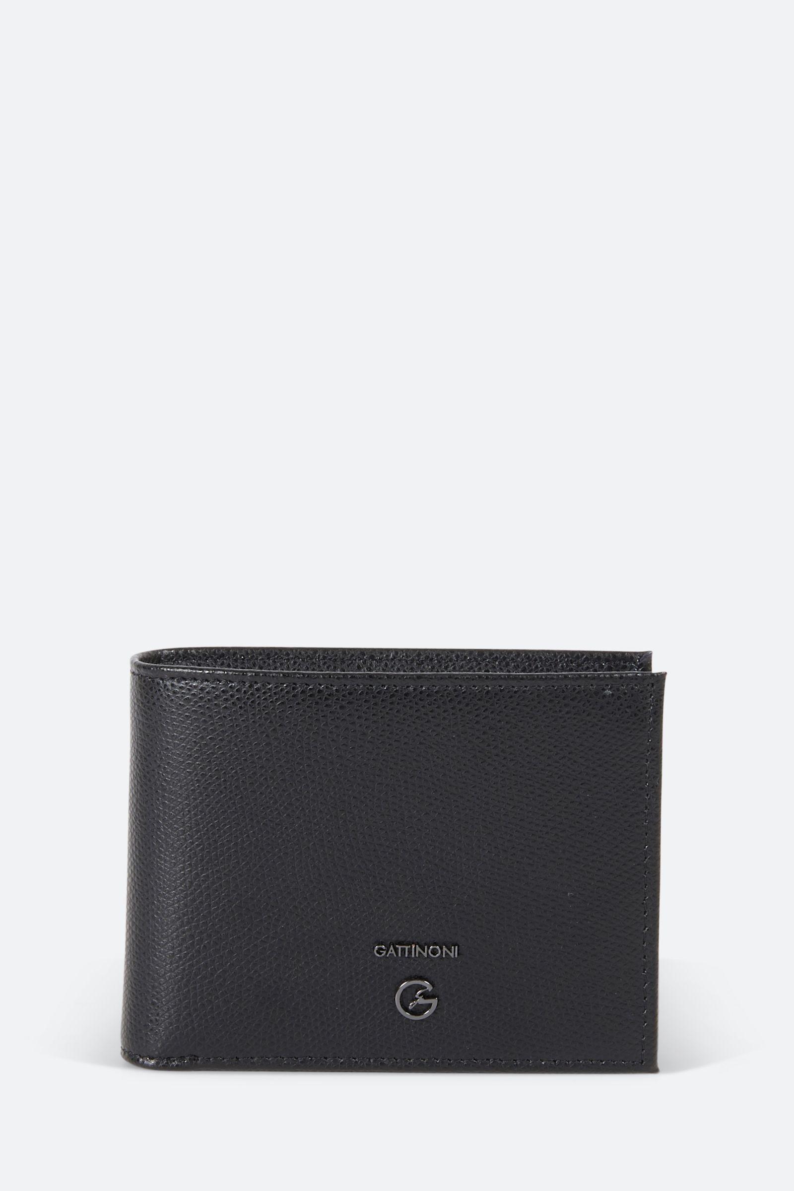 Cartera de cuero negra para hombres