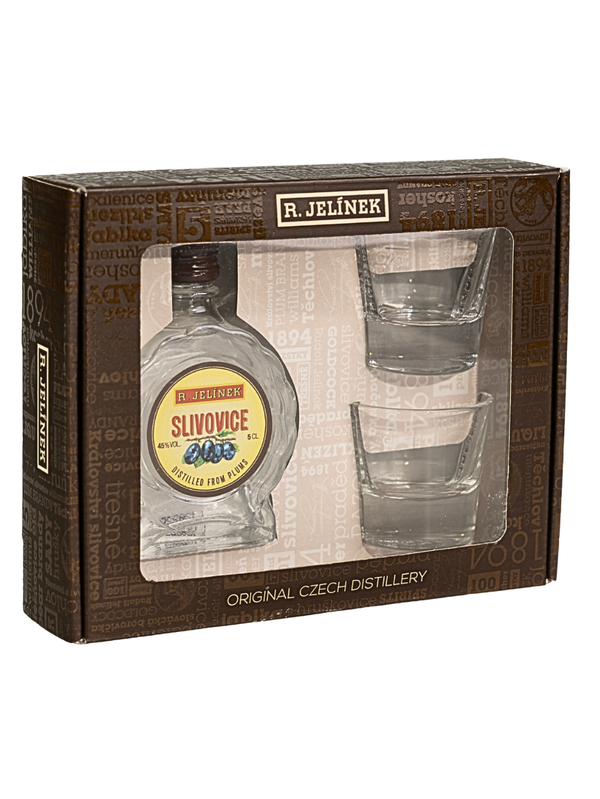Gift Slivovitz 45% 0.05l + 2 glasses