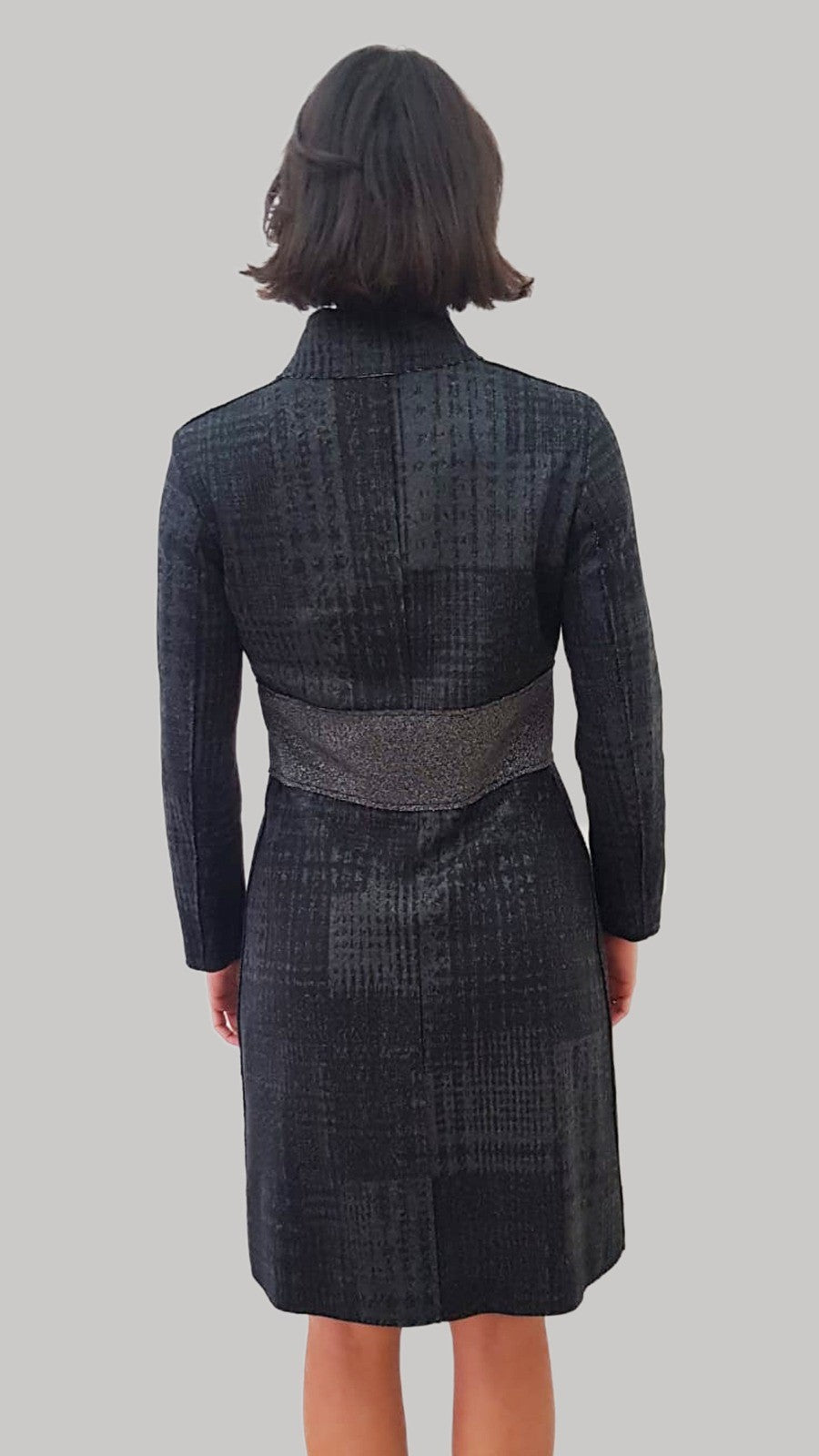 BLACK LUREX JACQUARD COAT