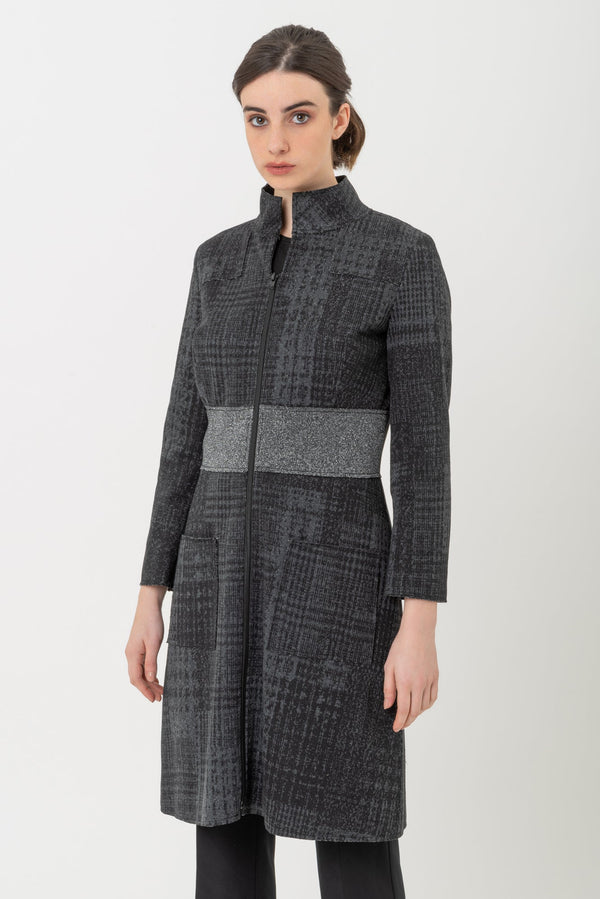 BLACK LUREX JACQUARD COAT