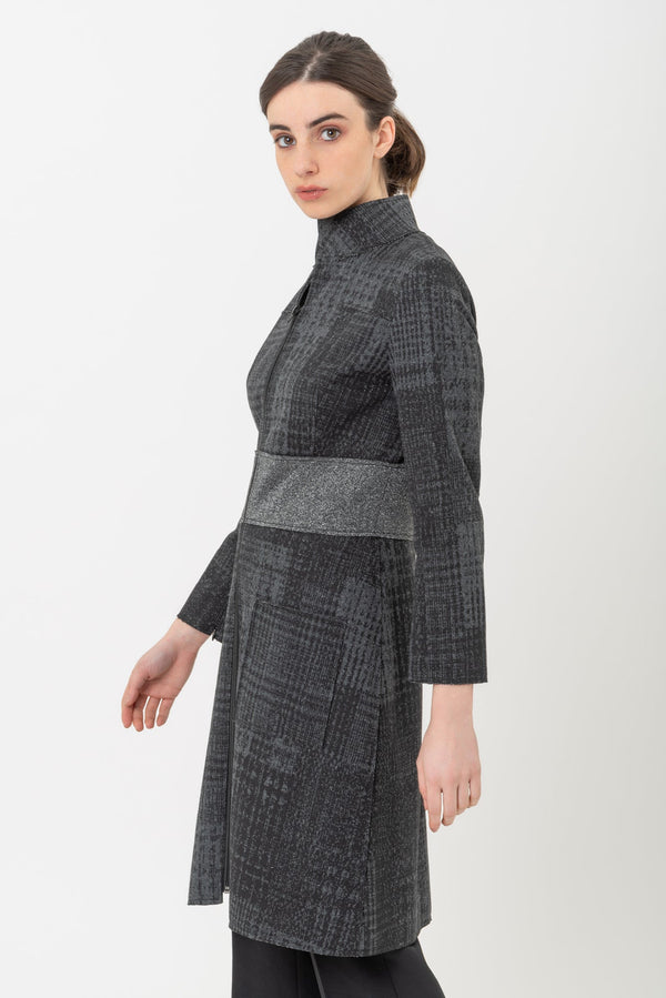 BLACK LUREX JACQUARD COAT