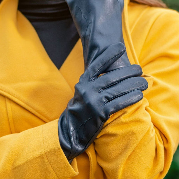 Women's Leather Gloves with Embroidery