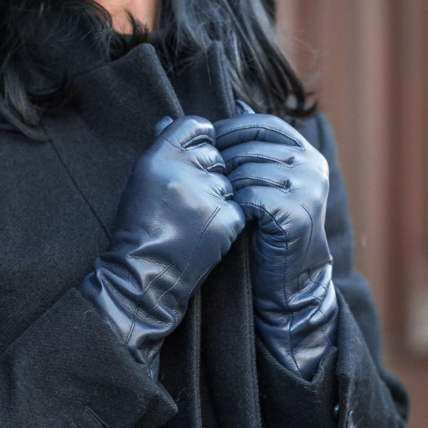 Women's Leather Gloves with Embroidery