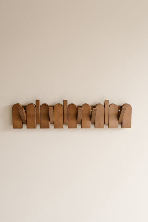 Indore Home - Wandkapstok Flip - Boog - Hout - Inklapbaar - 8 haken