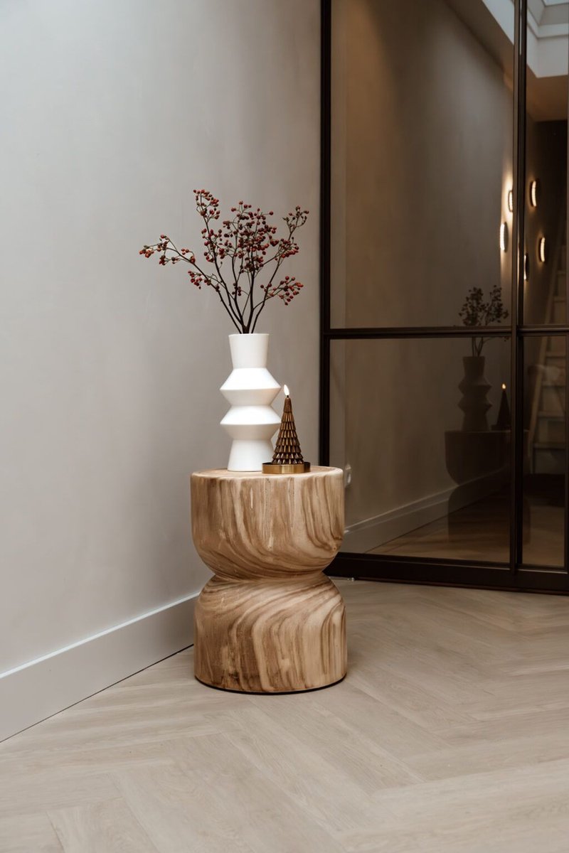 Woodville Side Table - Black - Solid Wood - 45cm