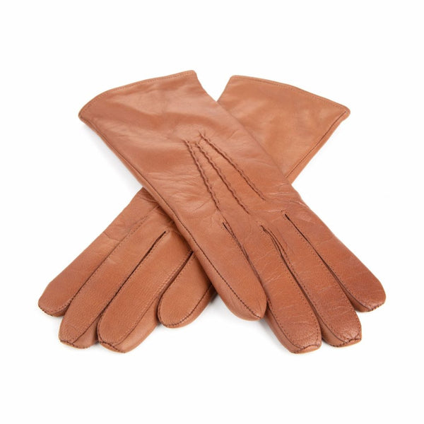 Women's Leather Gloves with Classic Hand Embroidery