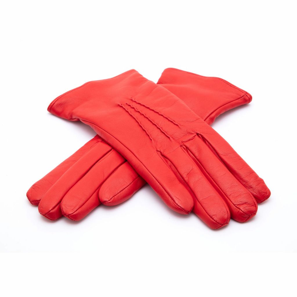 Women's Leather Gloves with Classic Hand Embroidery