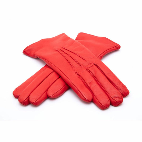 Women's Leather Gloves with Classic Hand Embroidery
