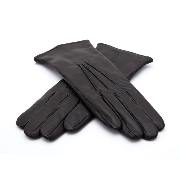 Women's Leather Gloves with Classic Hand Embroidery