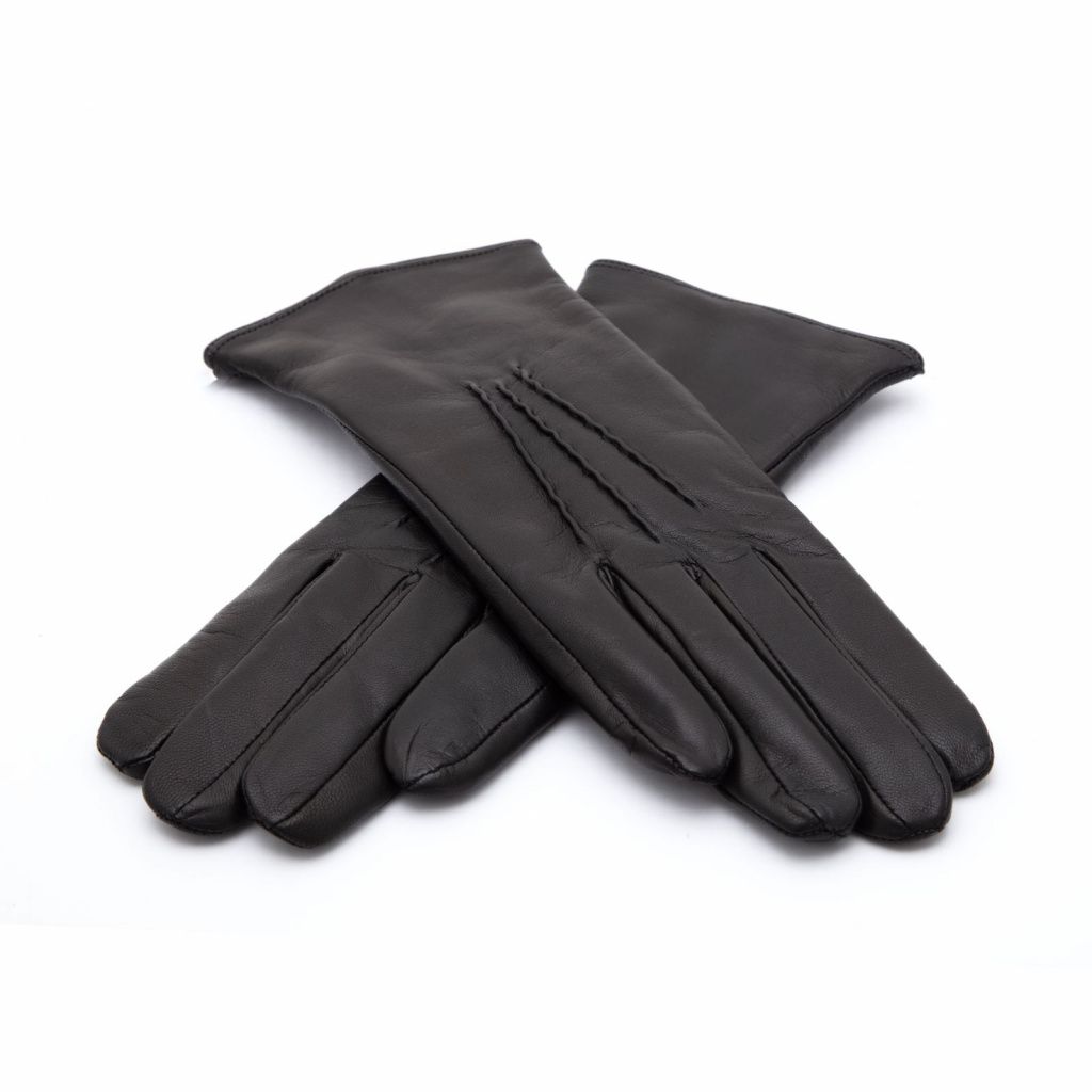 Women's Leather Gloves with Classic Hand Embroidery