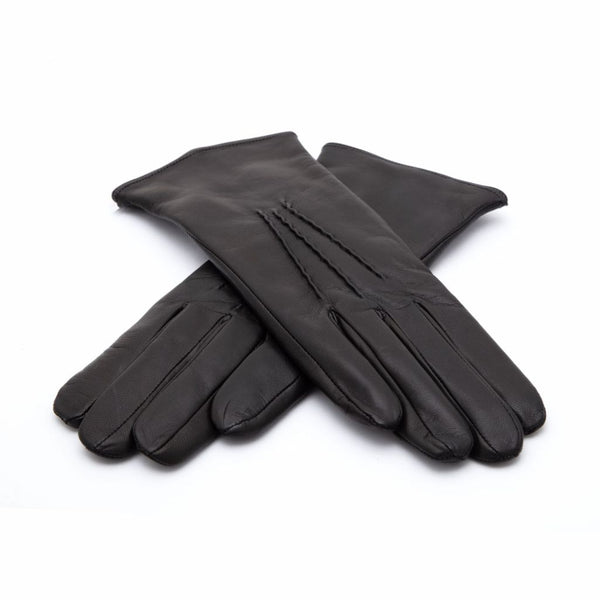 Women's Leather Gloves with Classic Hand Embroidery
