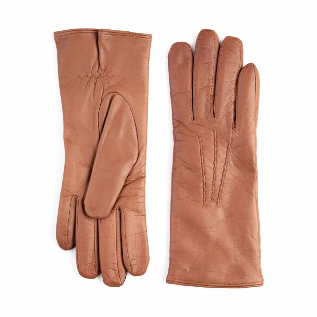 Women's Leather Gloves with Classic Hand Embroidery