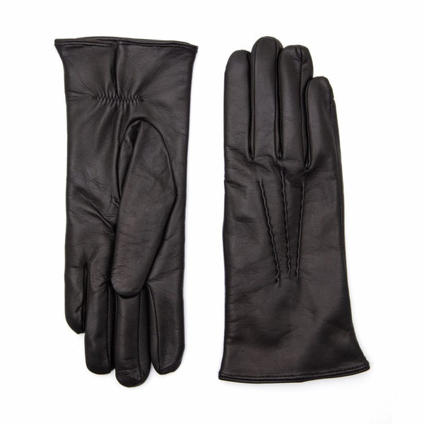 Women's Leather Gloves with Classic Hand Embroidery