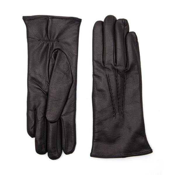 Women's Leather Gloves with Classic Hand Embroidery