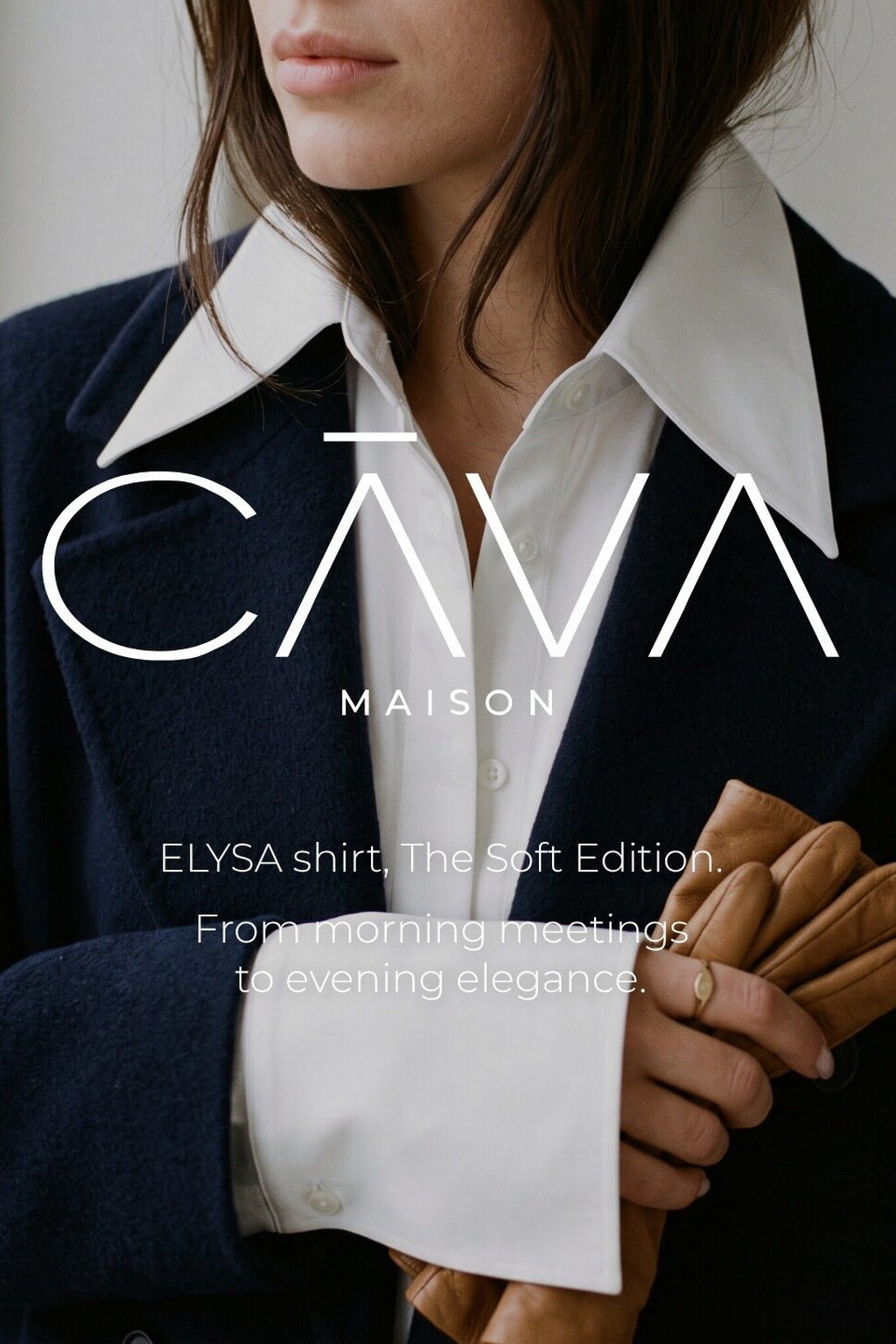 Elysa Shirt in Premium Stretch Cotton | CĀVA MAISON by Loreen Label Size: UNI / S - L, Colour: White