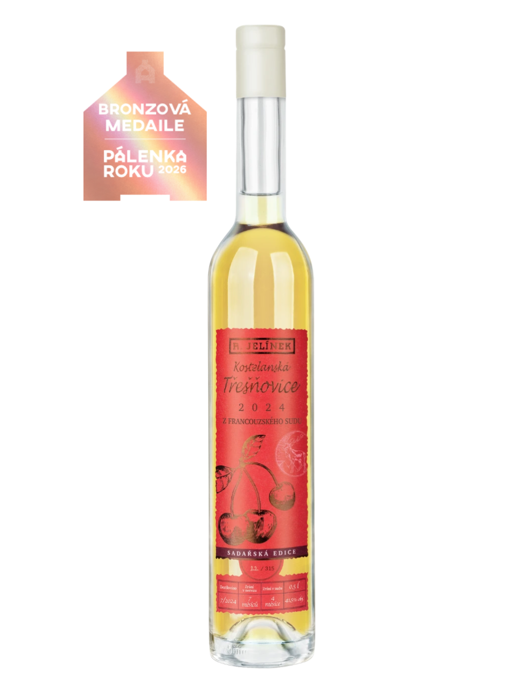 Kostelanská Cherry Brandy 2024 from French Oak Barrel 41.5% 0.5l