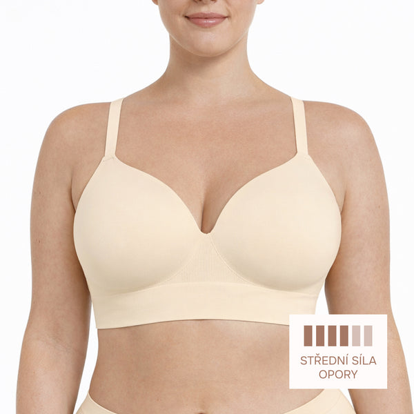 Seamless Shaping Bra Without Underwire, NUDE Size: XXL