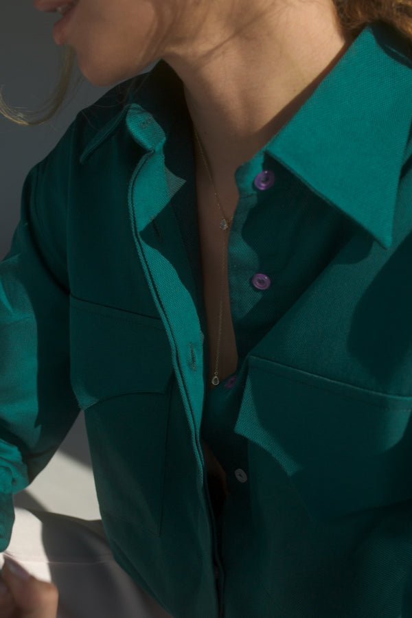 NOBU Emerald Košulja | CĀVA PREMIUM WEAR by Loreen Label Veličina: UNI / S - L, Boja: Smaragdno Zelena