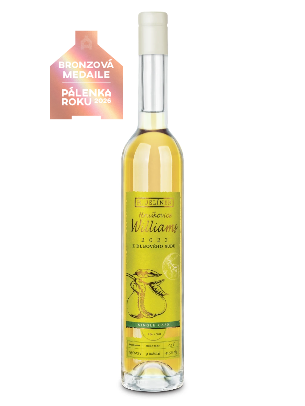 Williams Pear Brandy 2023 from French Oak Barrel 41.5% 0.5l