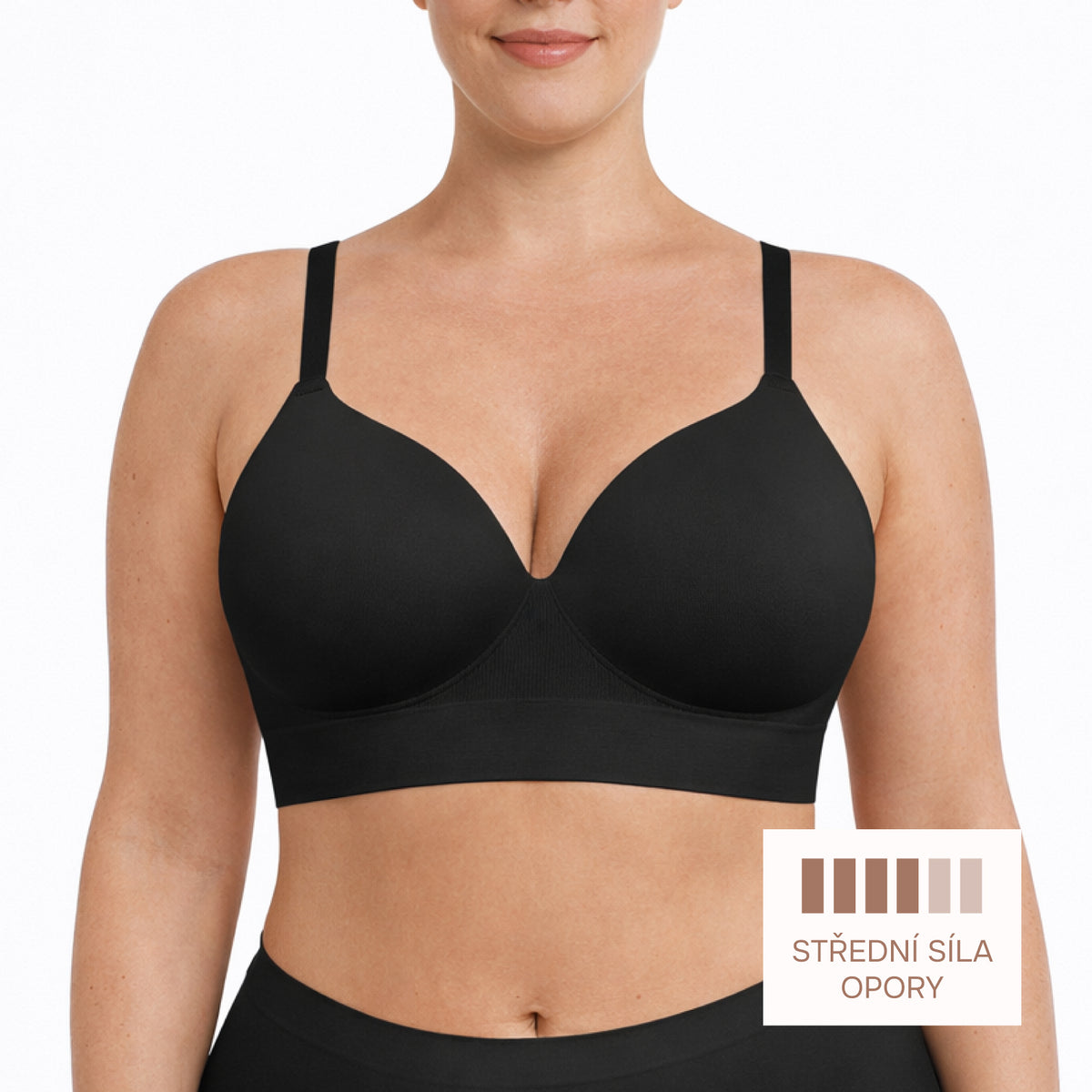 Seamless Shaping Bra Without Underwire, BLACK L