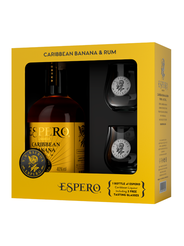 Espero Caribbean Banana 40% 0.7l + 2 glasses