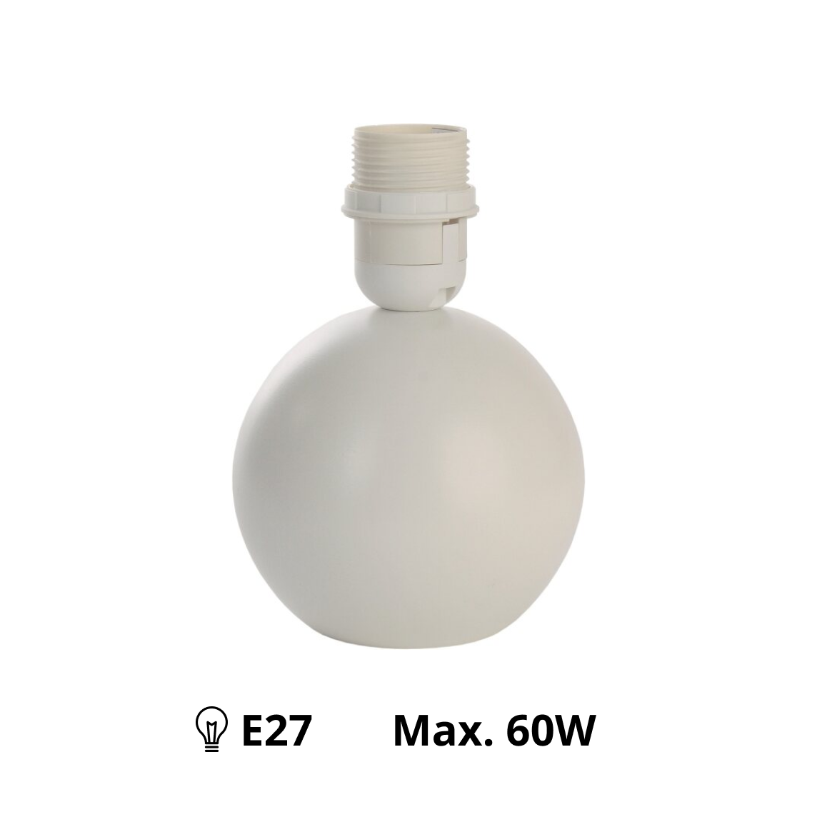 Various Lamp Base Ball - White - 20 cm - Wood E27 - Elegant & Timeless