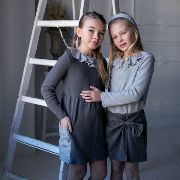 PANTS SKIRT WITH GRAY BOW