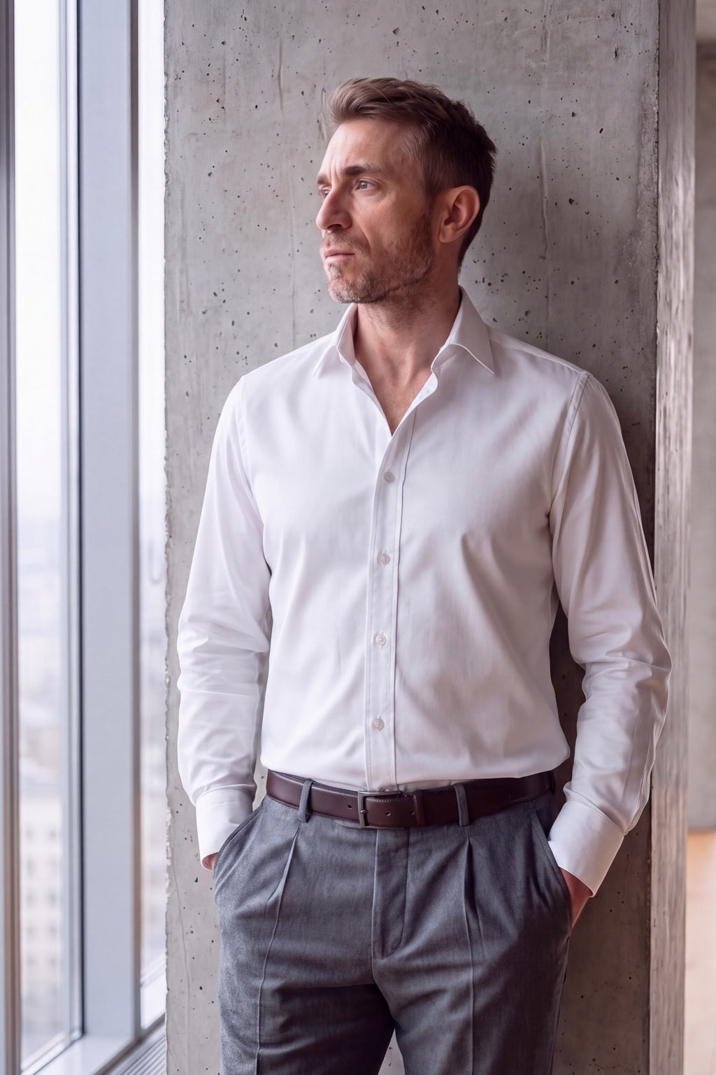 CĀVA Signature Shirt | Stretch Premium Cotton | White Size: L/41-42, Colour: White