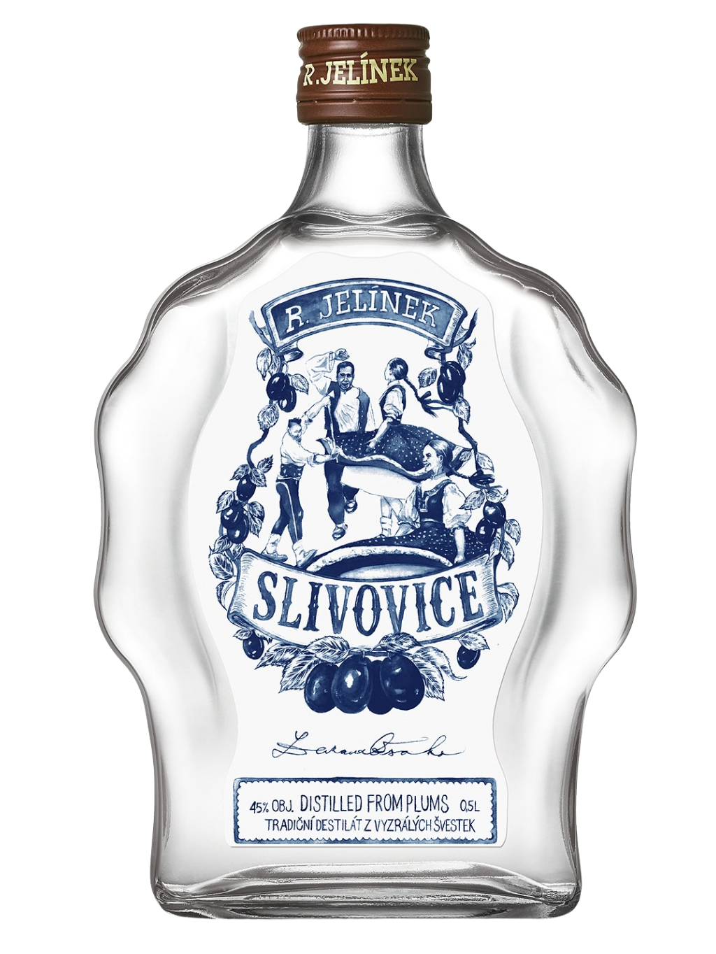 Slivovice R. JELÍNEK & Zuzana Osako 45% 0.5l + 2 glasses
