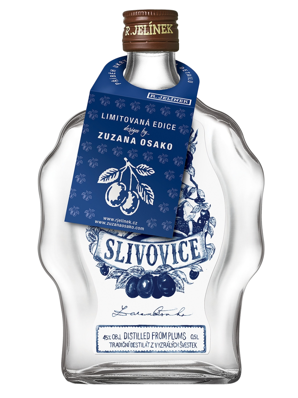 Slivovice R. JELÍNEK & Zuzana Osako 45% 0.5l + 2 glasses