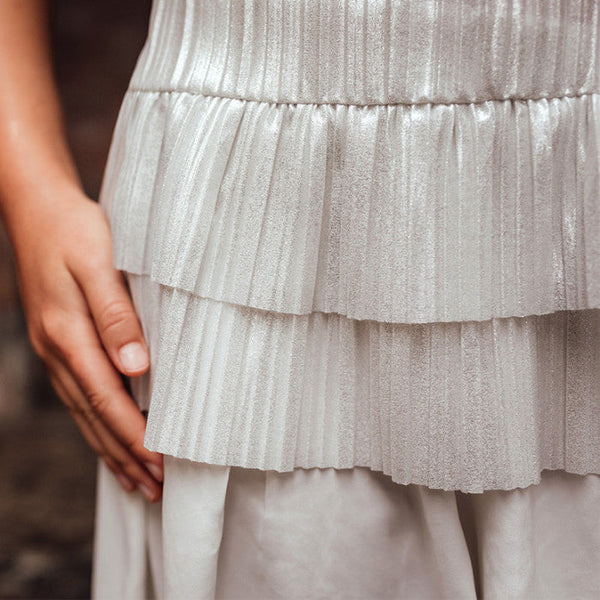 SILVER PLEATED TOP