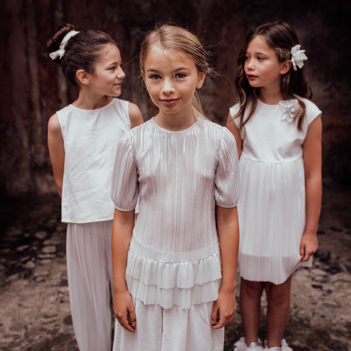 SILVER PLEATED TOP