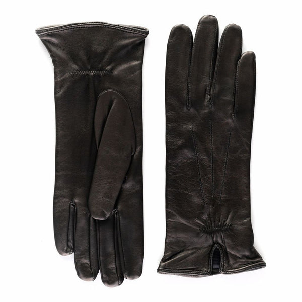 Women's Leather Gloves with Slit and Thin Lining