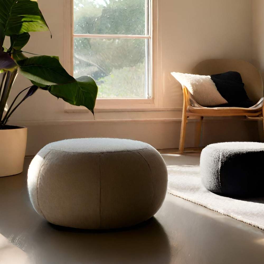 COCOON ECO M,  Pouf Design Rotondo in Ecopelle 64x45, ,  Arketicom